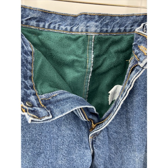 Vintage 90's LL Bean 37x34 Flannel Lined Heavy Denim Jeans Classic Fit USA - Picture 3 of 8
